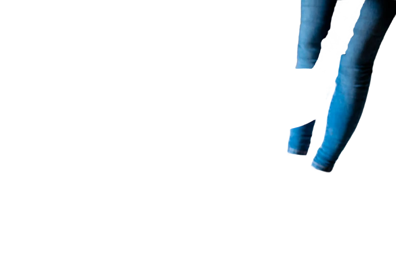 The person's jeans kept from the same photograph, everything else removed.